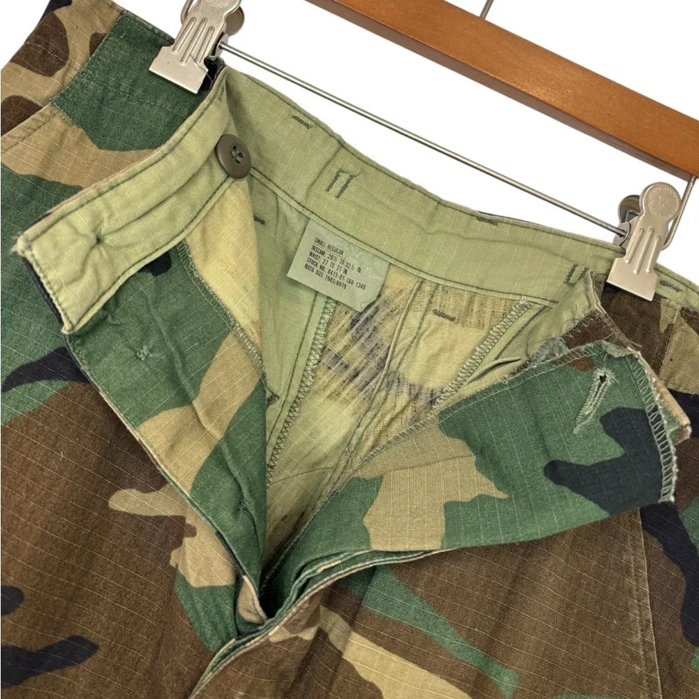 VINTAGE U.S. Military Woodland Camouflage BDU Cargo Pants